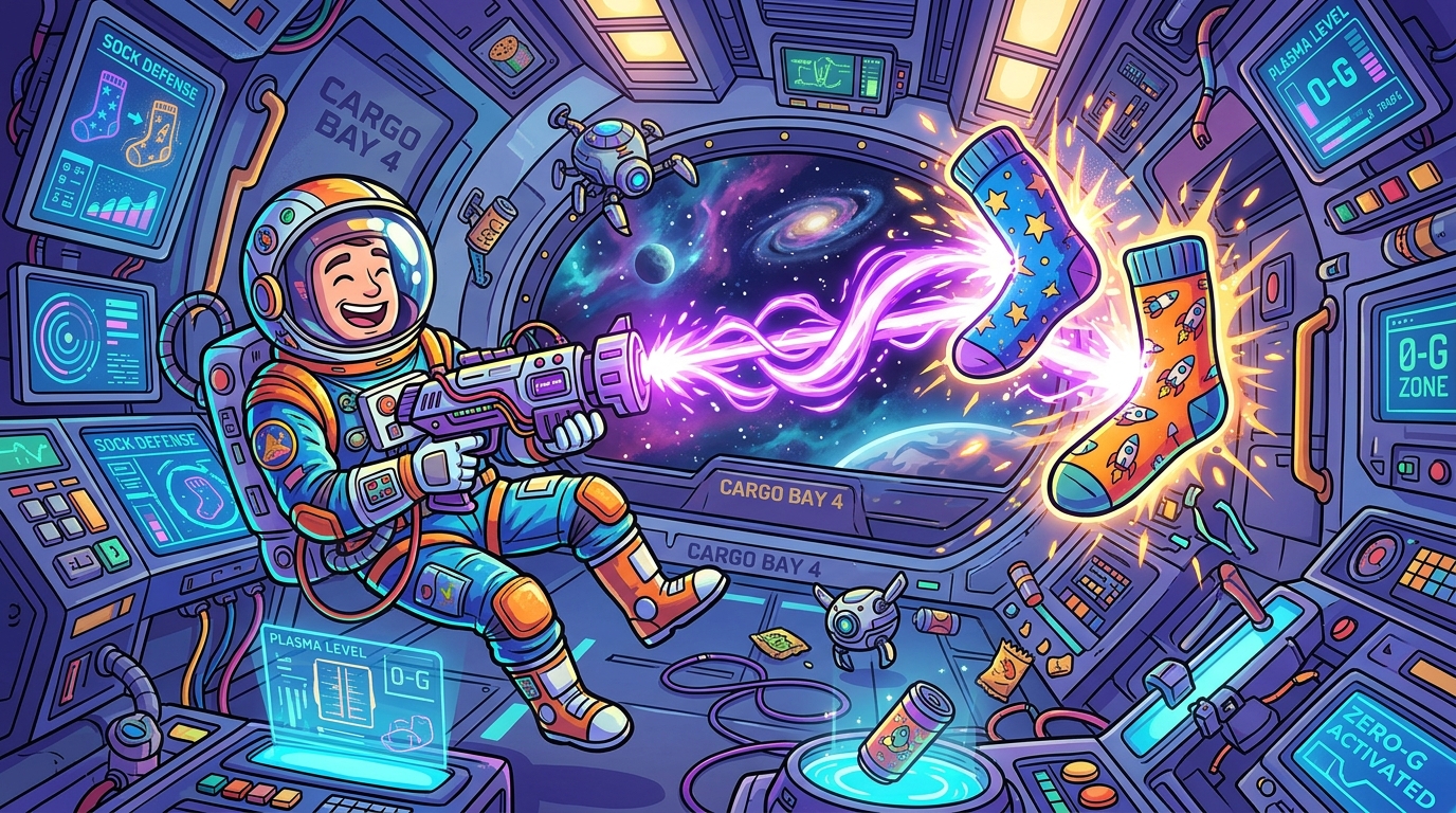 NASA Engineers Invent Violet Plasma 'Laundry Gun' to Zap Dirty Space Socks