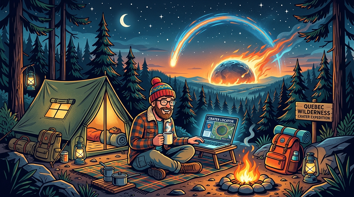 Looking for a Campsite, Found a Cosmic Catastrophe: How a Camper Discovered a 390-Million-Year-Old Meteorite Crater on Google Maps
