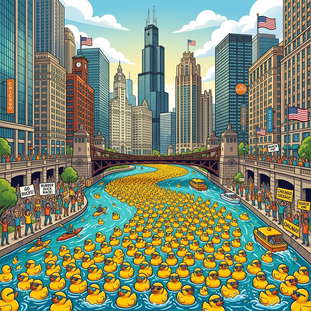 Quack Attack: 90,000 Rubber Ducks Take Over the Chicago River
