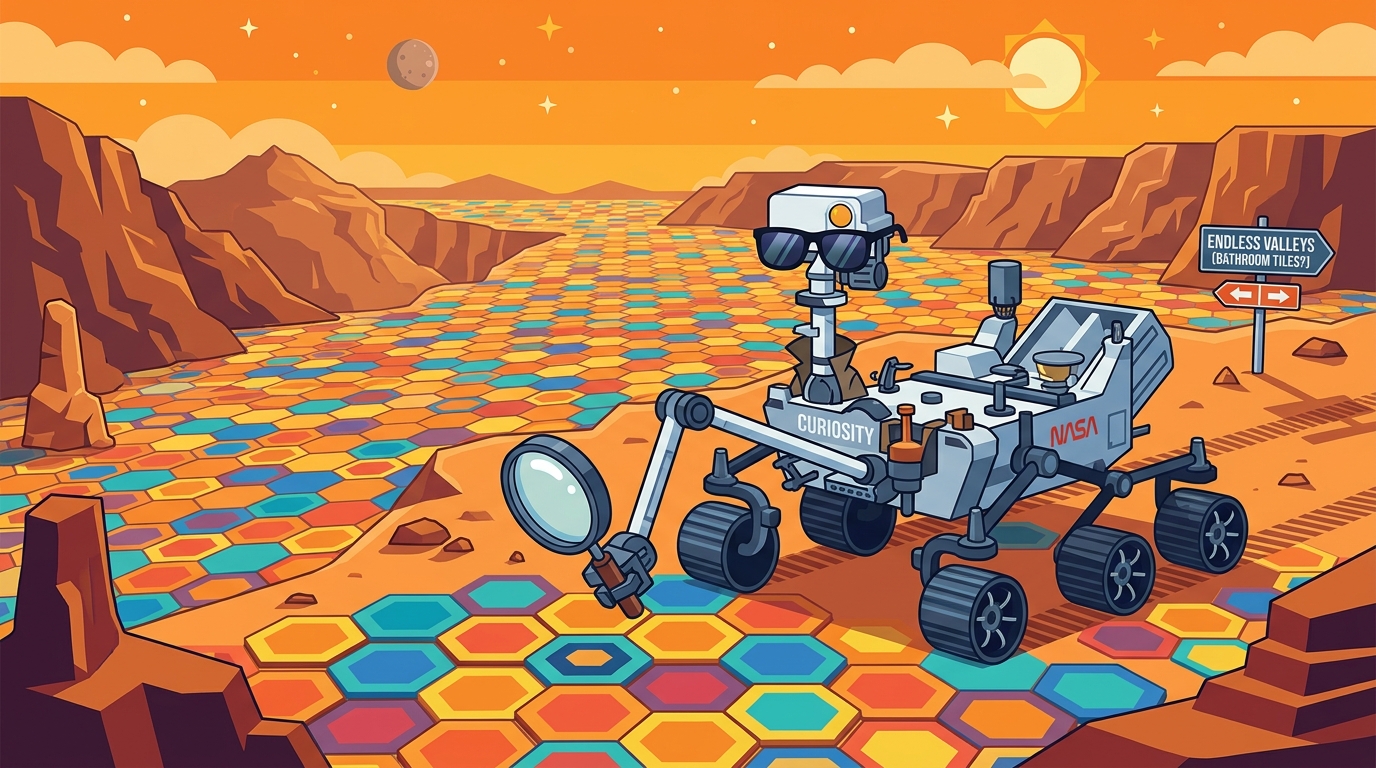 Curiosity Rover Discovers Vast 'Alien Bathroom Tile' Honeycomb Sea on Mars