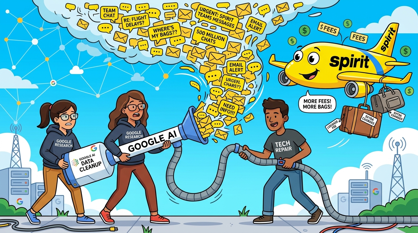 Google Spent $10 Million to Buy 500 Million Spirit Airlines Teams Chats for AI