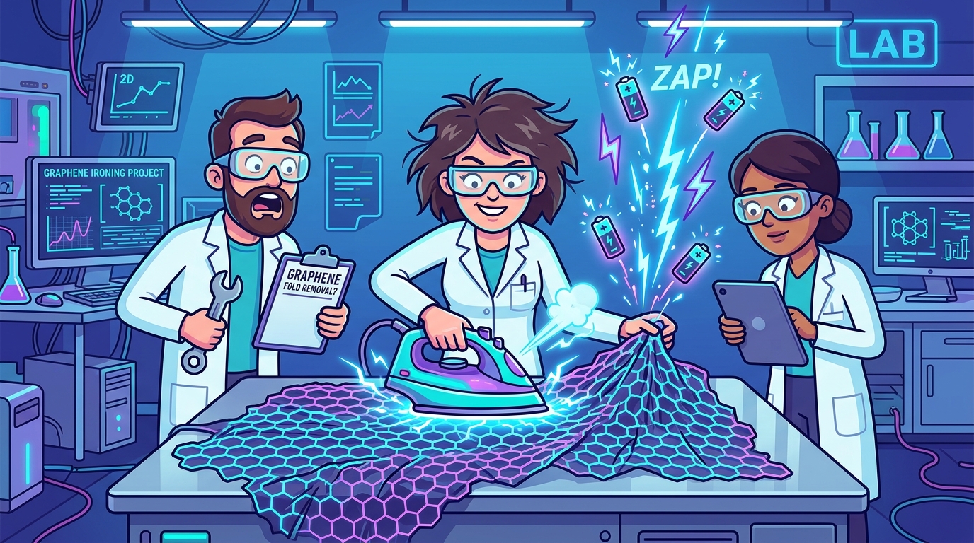 Don't Iron That Graphene! Scientists Turn Atomic Wrinkles into Tiny Batteries