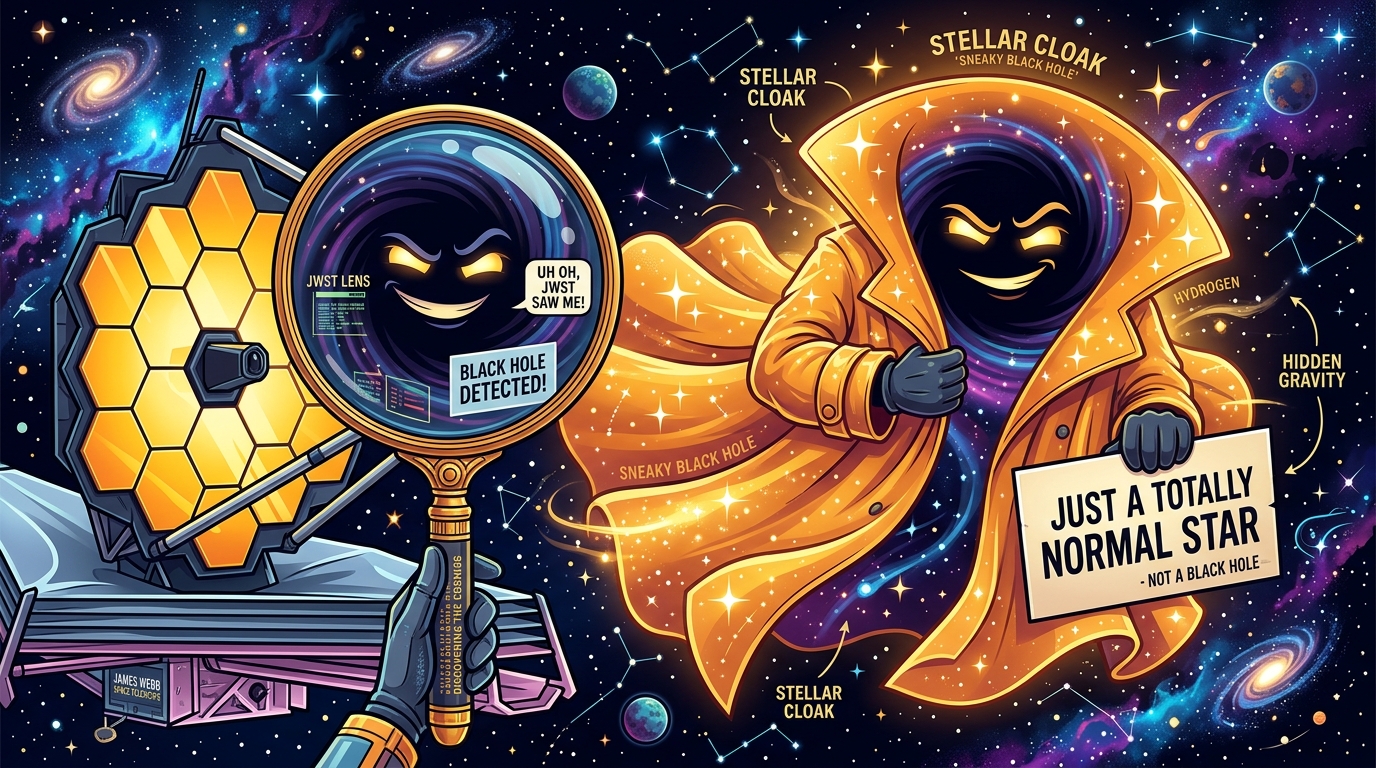 JWST Finds a 'Black Hole Star' Wearing a Solar-System-Sized Gas Trenchcoat