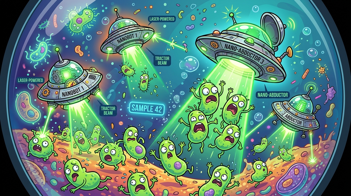 Scientists Built Microscopic Laser-Steered UFOs That Abduct Living Bacteria