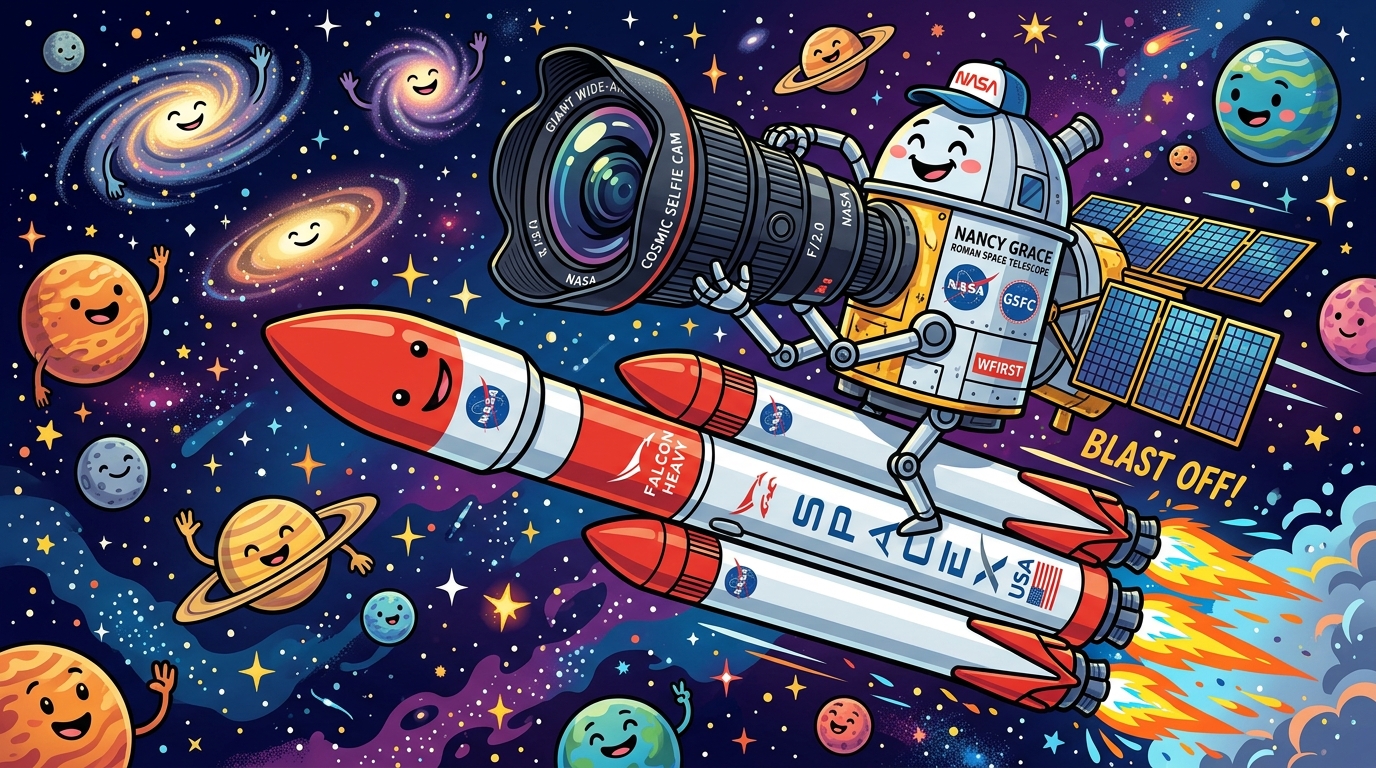 NASA's Nancy Grace Roman Space Telescope Blasts Off on Falcon Heavy to Map the Dark Universe