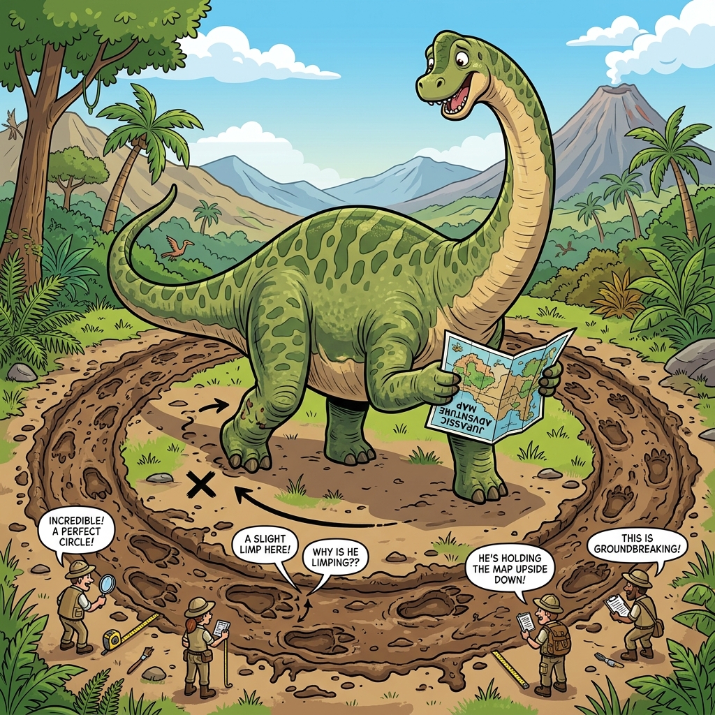 The 150-Million-Year-Old Wrong Turn: Dinosaur Walked in a 360-Degree Loop