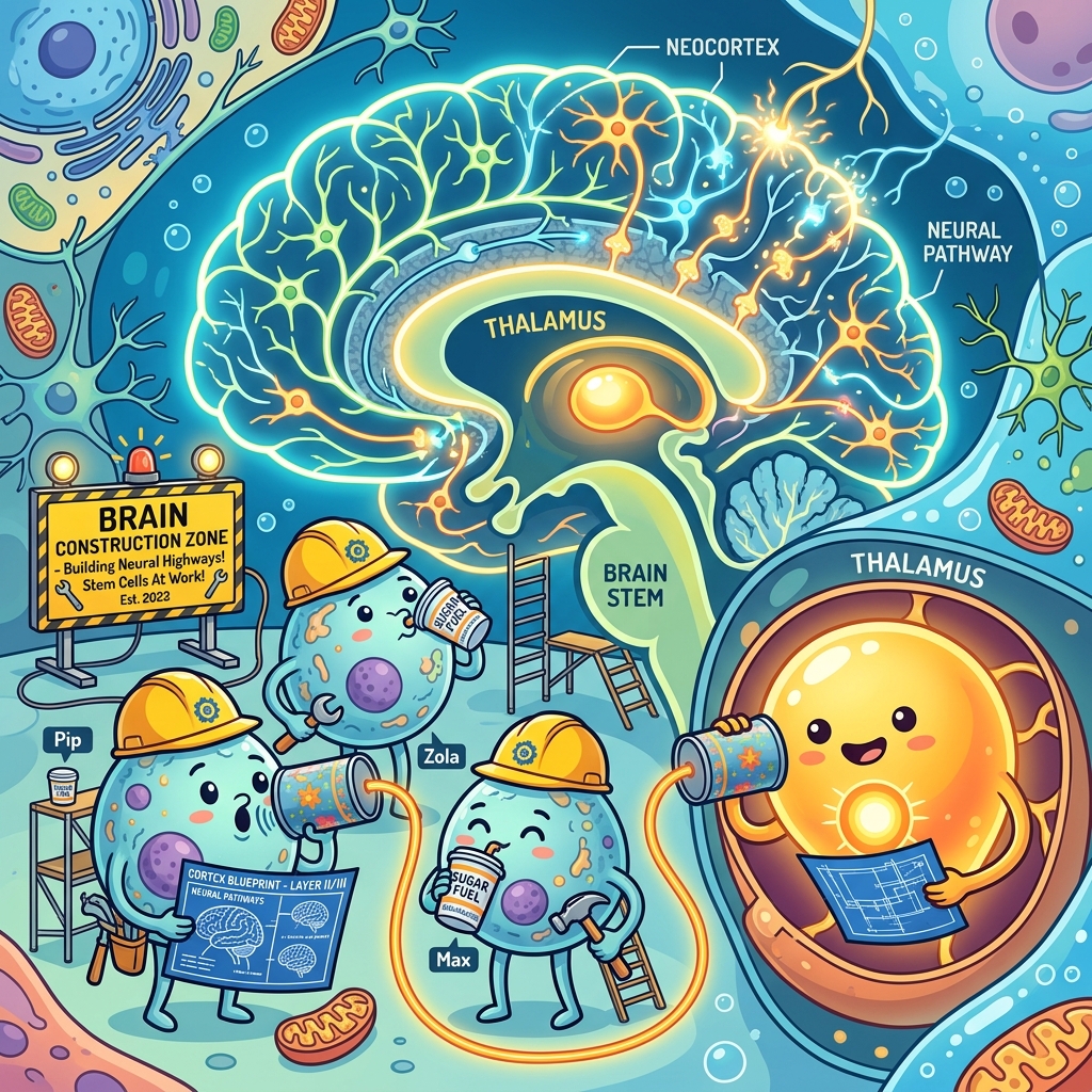 Sugar Rush in the Womb: How Glucose and Thalamus Whispers Build Your Human Brain